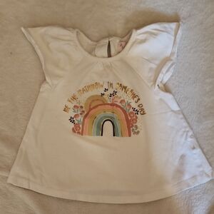 White Kids Shirt with Rainbow Design